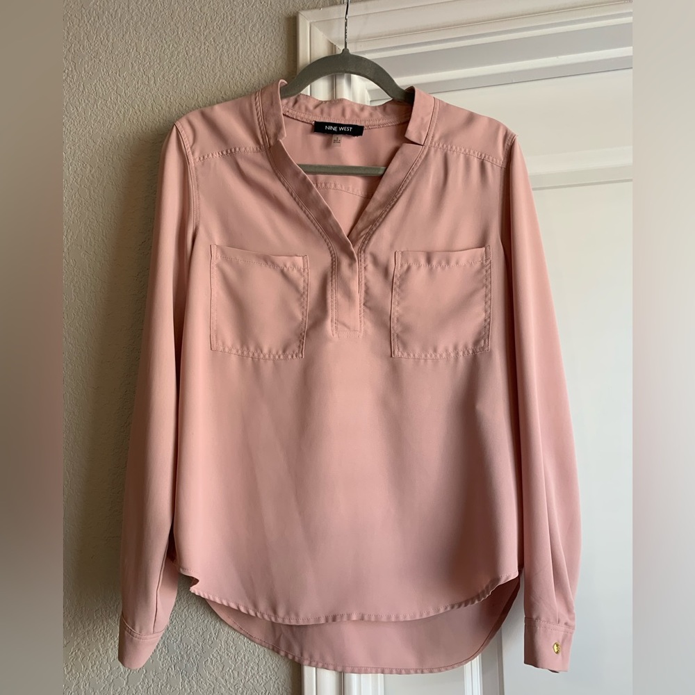NINE WEST Structured Blouse in Blush